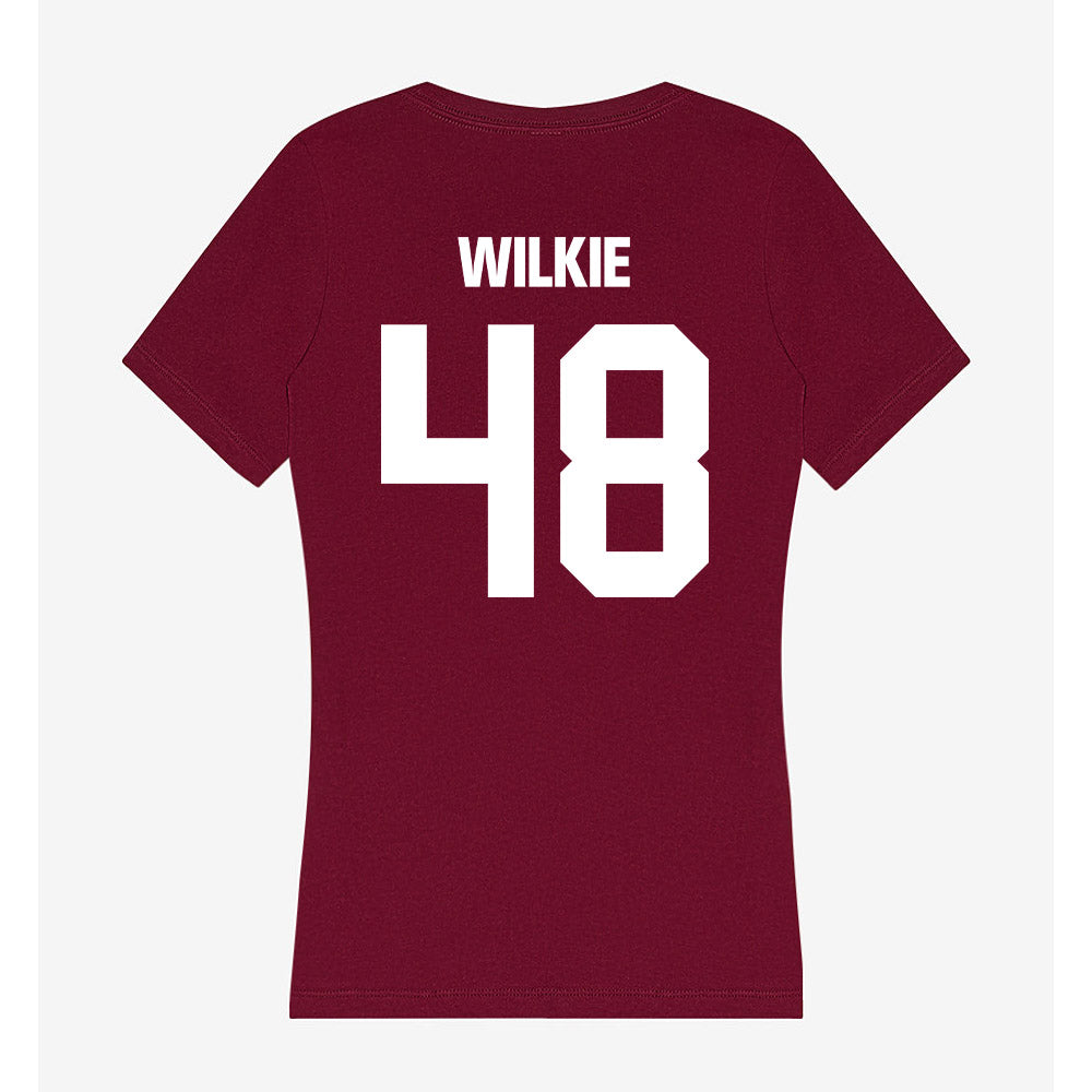 Colgate - NCAA Football : Carson Wilkie - Women's V-Neck T-Shirt-1