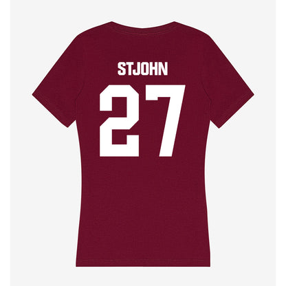 Colgate - NCAA Men's Soccer : Alex StJohn - Women's V-Neck T-Shirt-1