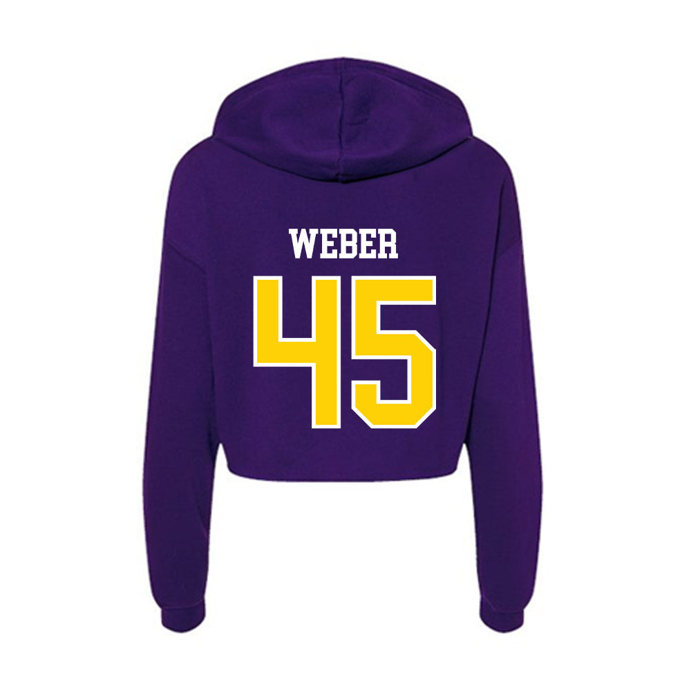 UWSP - NCAA Football : Ryan Weber - Women's Crop Fleece Hoodie-1