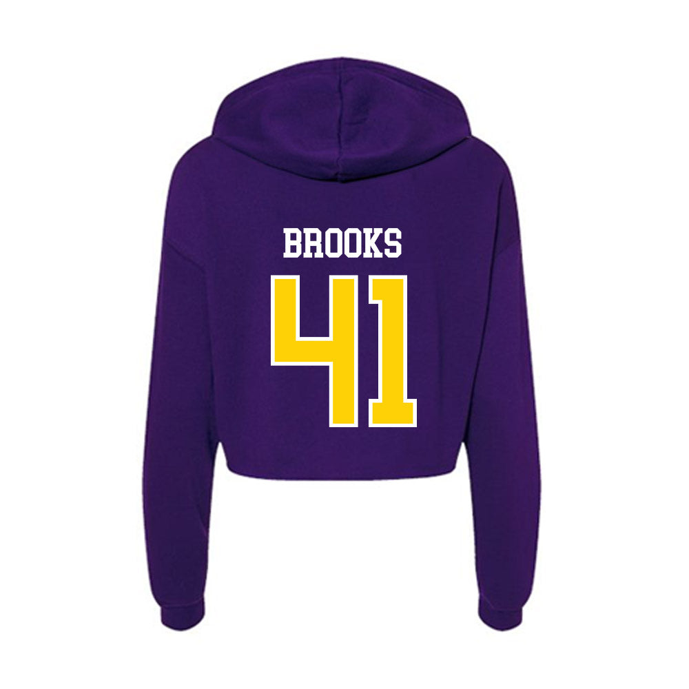 UWSP - NCAA Football : Kevin Brooks - Women's Crop Fleece Hooded Sweatshirt-1