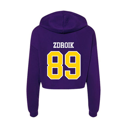 UWSP - NCAA Football : Daniel Zdroik - Women's Crop Fleece Hoodie-1