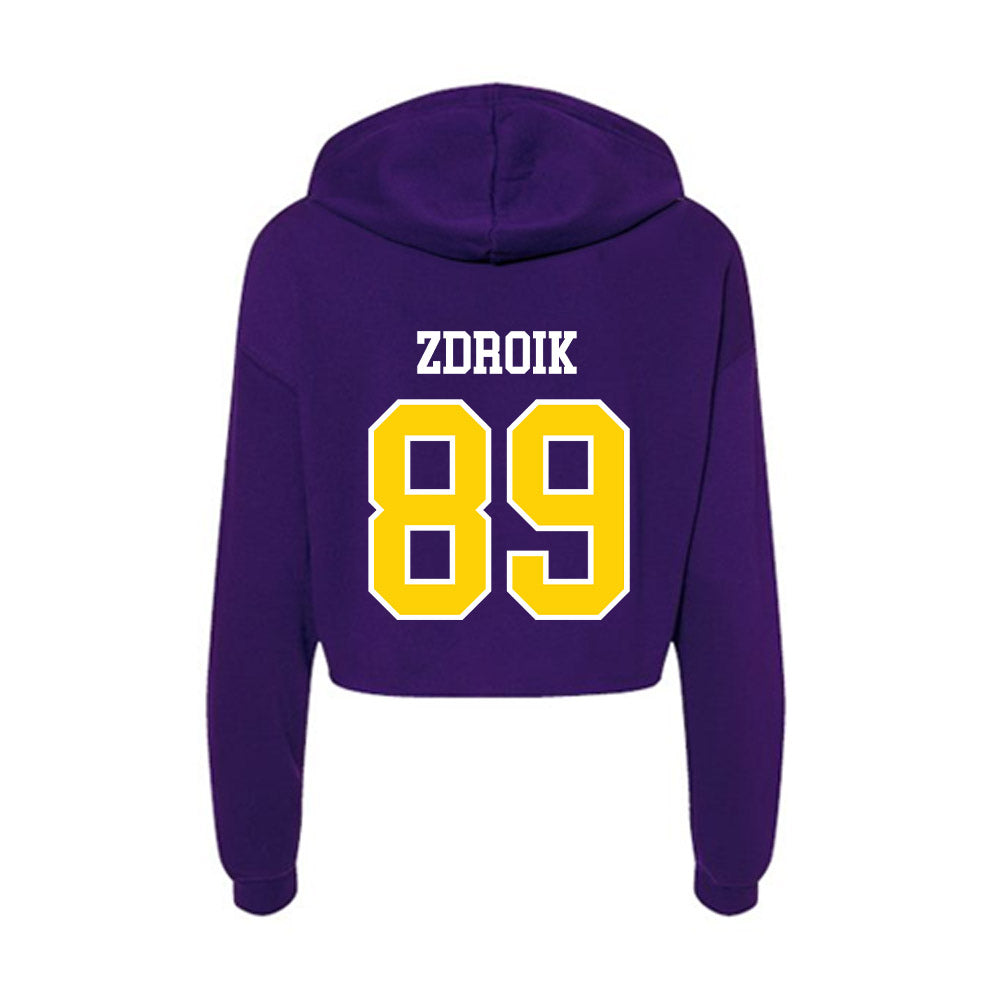 UWSP - NCAA Football : Daniel Zdroik - Women's Crop Fleece Hoodie-1