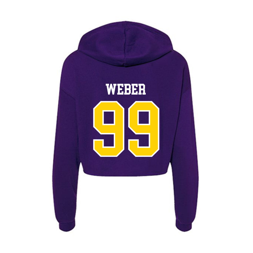 UWSP - NCAA Football : Ryan Weber - Women's Crop Fleece Hooded Sweatshirt-1