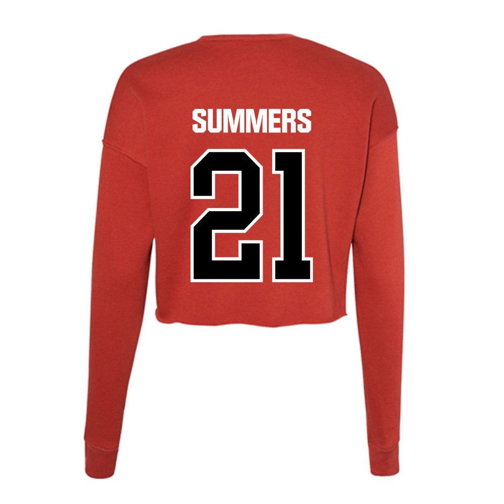 Youngstown State - NCAA Men's Basketball : Elijah Summers - Women's Cropped Crew Fleece-1