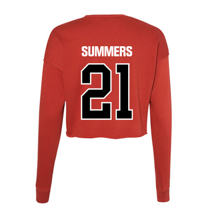 Youngstown State - NCAA Men's Basketball : Elijah Summers - Women's Cropped Crew Fleece-1