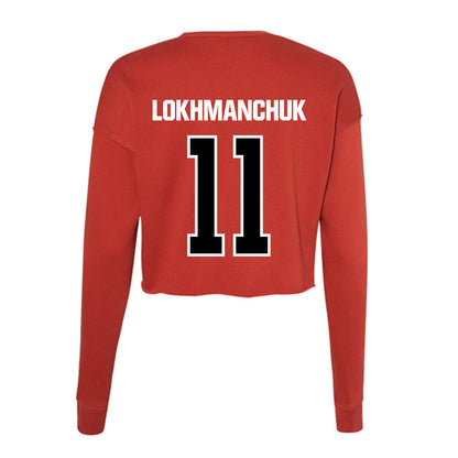 Youngstown State - NCAA Men's Basketball : Luka Lokhmanchuk - Women's Cropped Crew Fleece-1