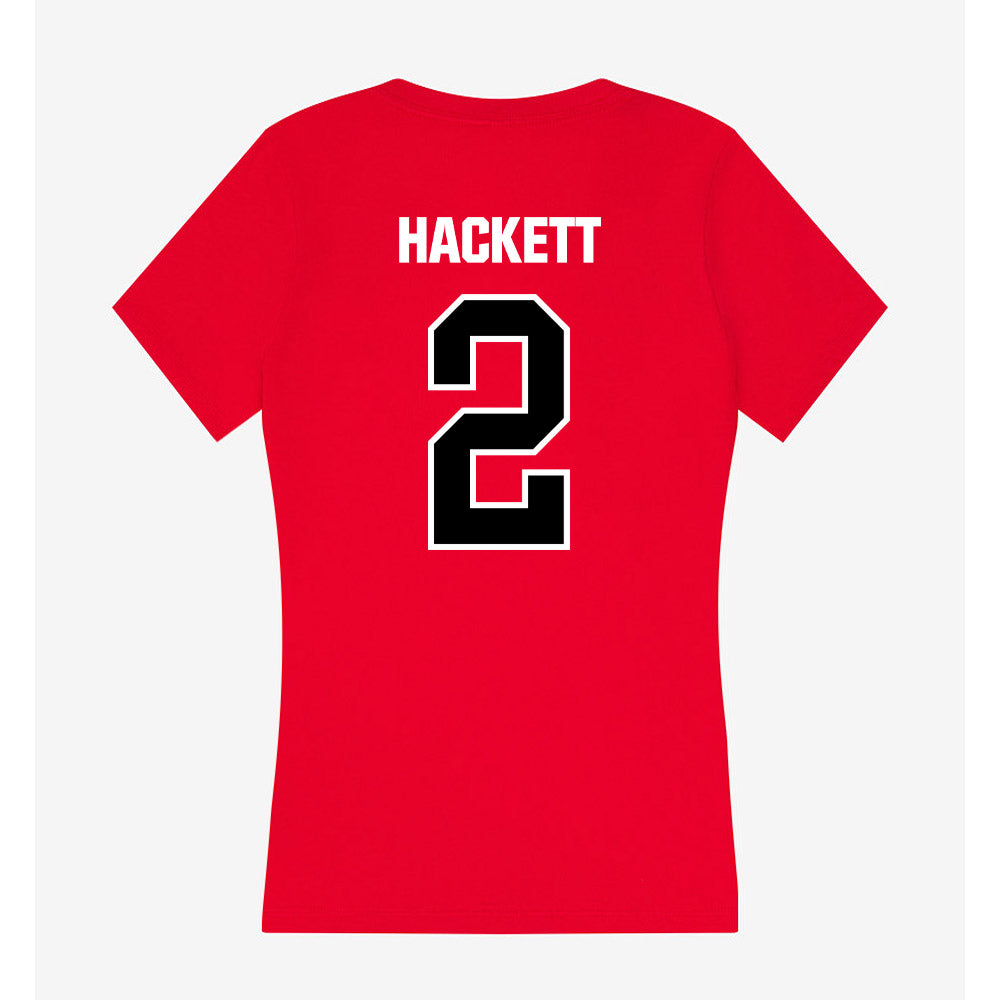 Youngstown State - NCAA Football : Isaiah Hackett - Women's V-Neck T-Shirt-1