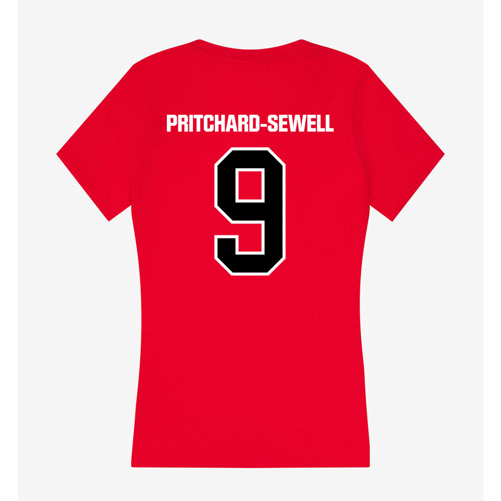 Youngstown State - NCAA Football : Jordan Pritchard-Sewell - Women's V-Neck T-Shirt-1