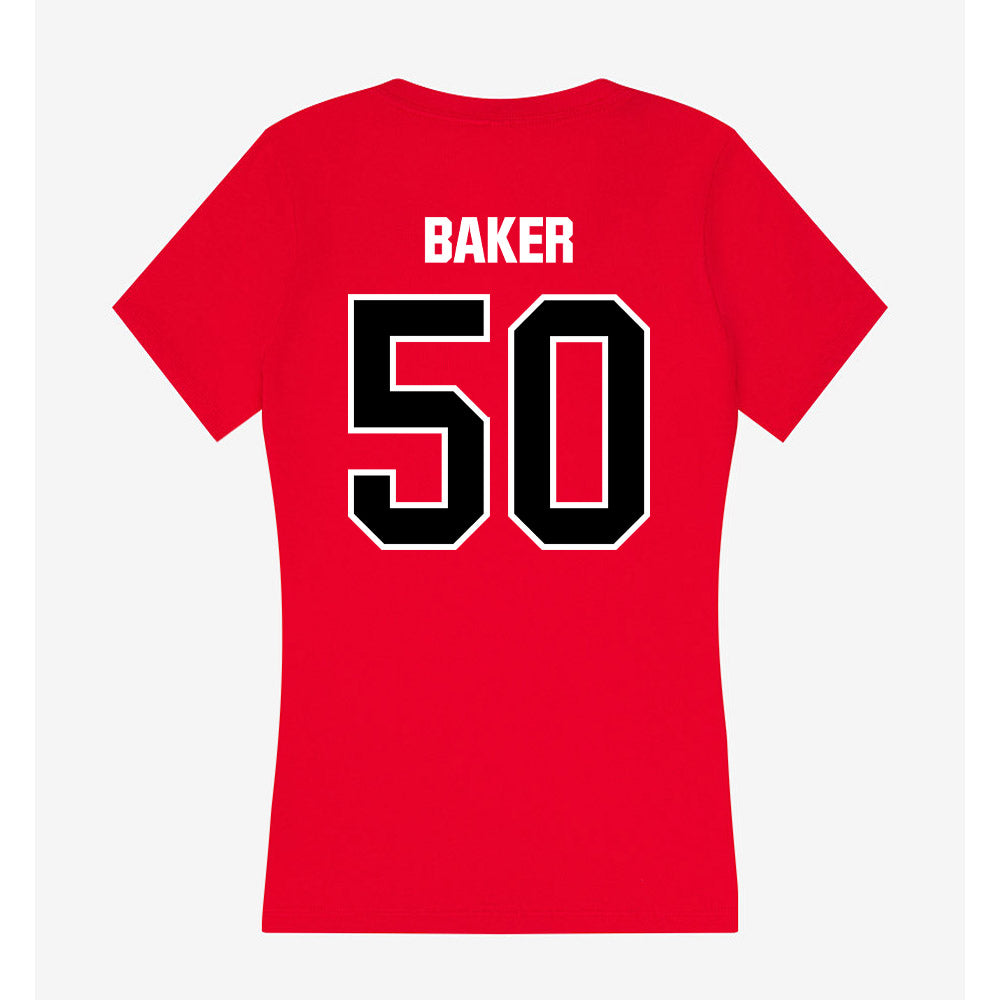 Youngstown State - NCAA Women's Basketball : Sarah Baker - Women's V-Neck T-Shirt-1