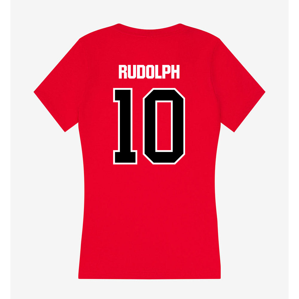 Youngstown State - NCAA Football : Jordan Rudolph - Women's V-Neck T-Shirt-1