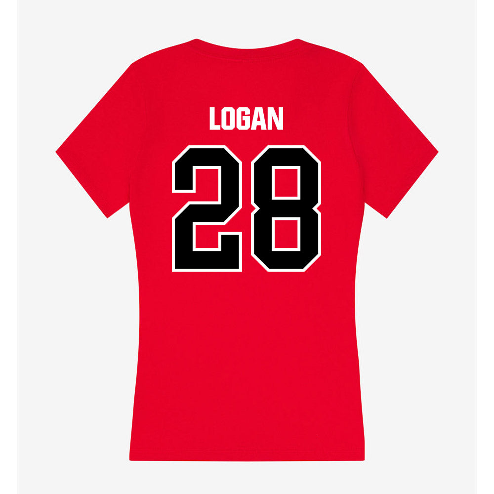 Youngstown State - NCAA Football : Marcus Logan - Women's V-Neck T-Shirt-1