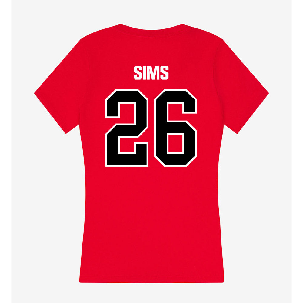 Youngstown State - NCAA Football : Stephen Sims - Women's V-Neck T-Shirt-1