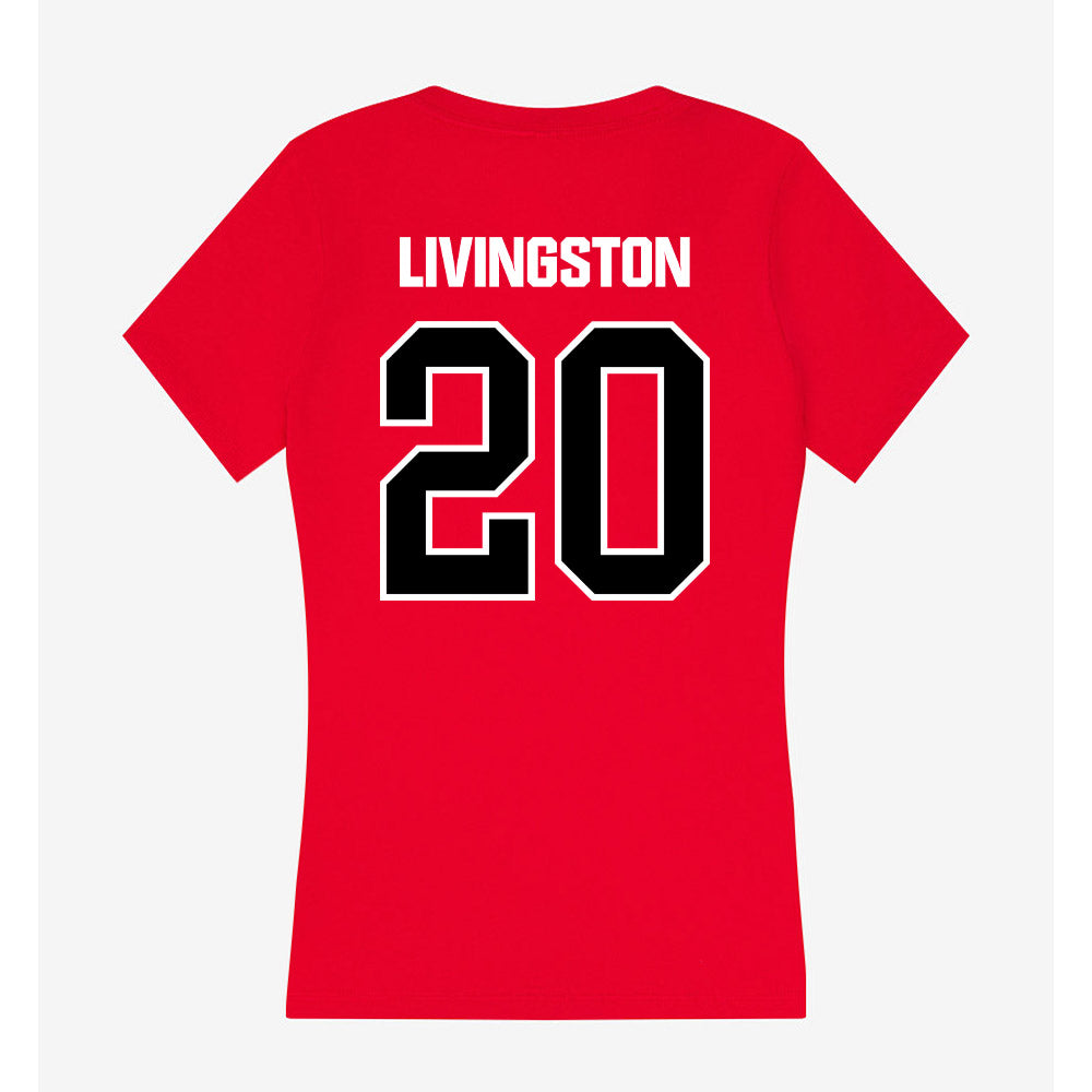 Youngstown State - NCAA Men's Basketball : Jamar Livingston - Women's V-Neck T-Shirt-1
