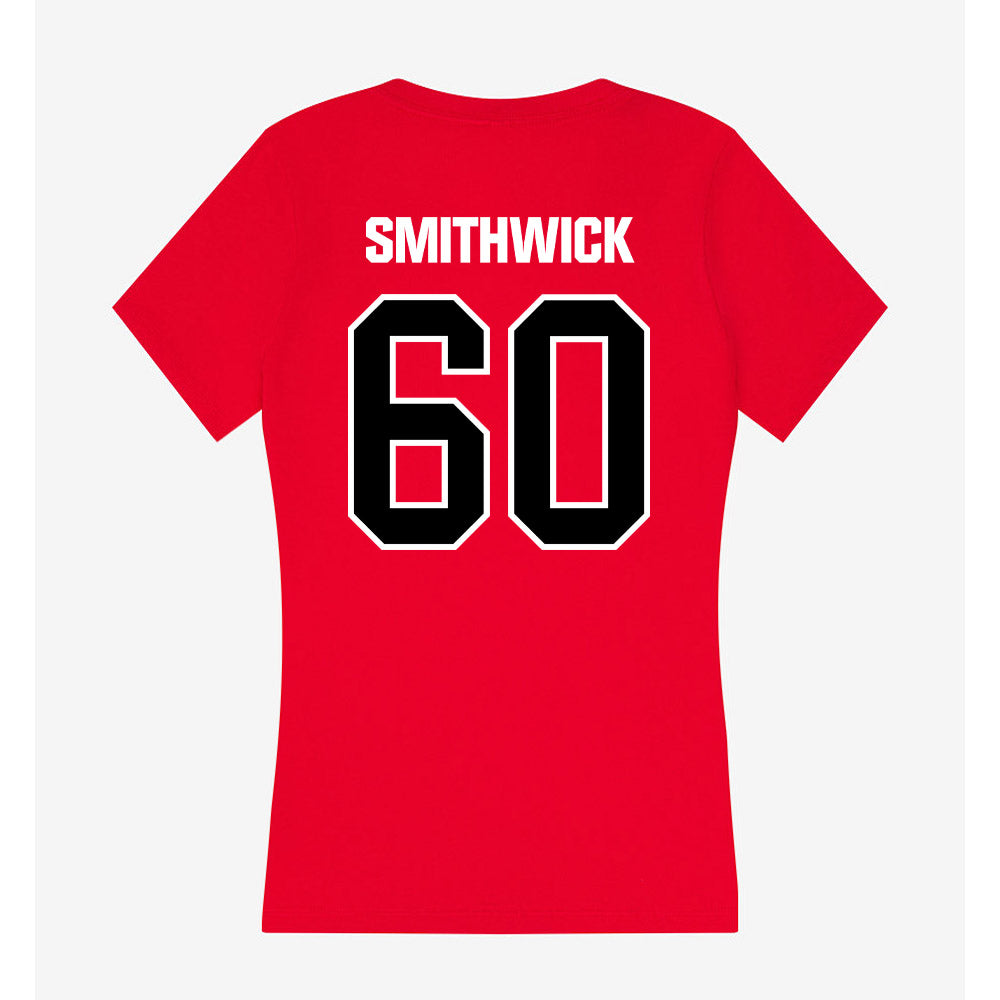 Youngstown State - NCAA Football : Najwan Smithwick - Women's V-Neck T-Shirt-1