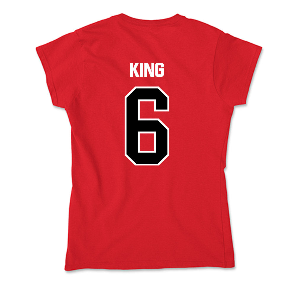 Youngstown State - NCAA Men's Basketball : Drew King - Soft Style Women’s T-Shirt-1