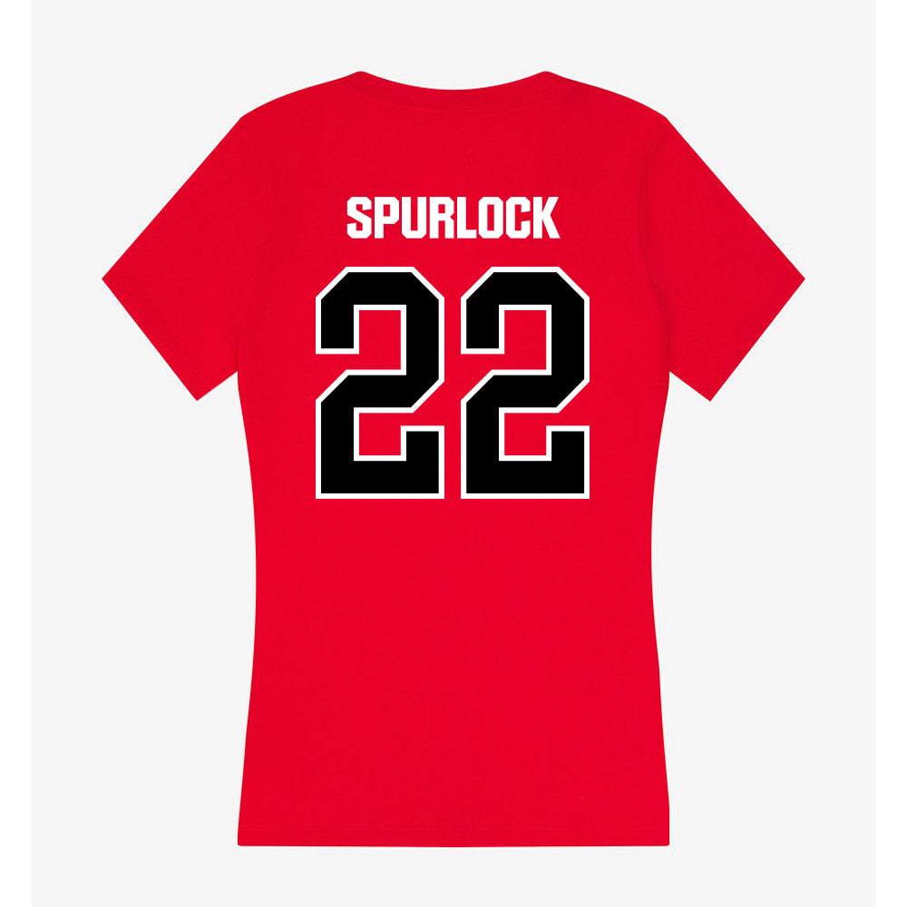 Youngstown State - NCAA Men's Basketball : Jacob Spurlock - Women's V-Neck T-Shirt-1