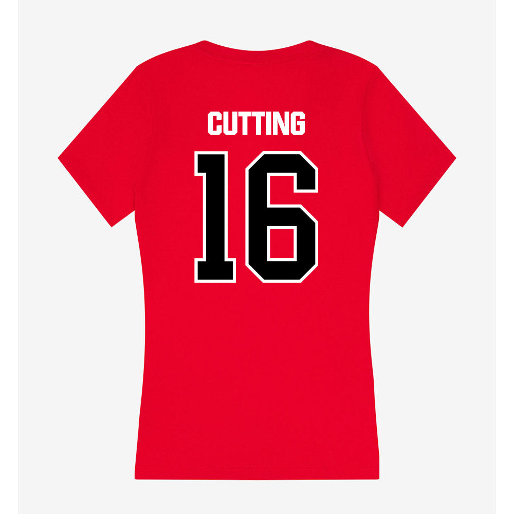 Youngstown State - NCAA Baseball : Garrett Cutting - Women's V-Neck T-Shirt-1