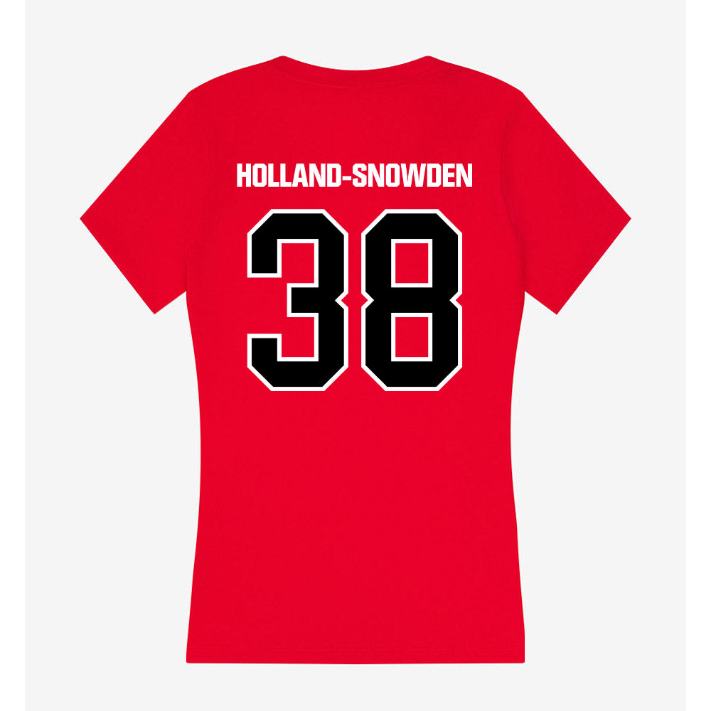 Youngstown State - NCAA Football : Bryant Holland-Snowden - Women's V-Neck T-Shirt-1