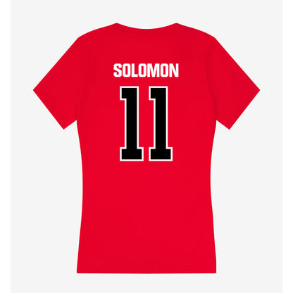 Youngstown State - NCAA Football : Mike Solomon - Women's V-Neck T-Shirt-1