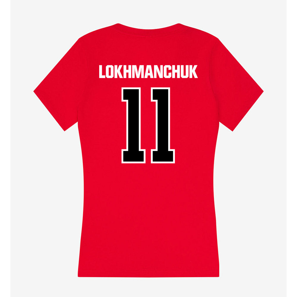 Youngstown State - NCAA Men's Basketball : Luka Lokhmanchuk - Women's V-Neck T-Shirt-1