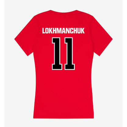 Youngstown State - NCAA Men's Basketball : Luka Lokhmanchuk - Women's V-Neck T-Shirt-1