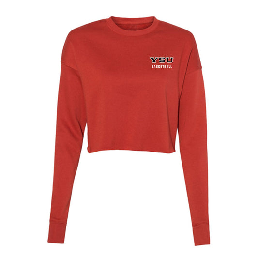 Youngstown State - NCAA Men's Basketball : Jamar Livingston - Women's Cropped Crew Fleece-0