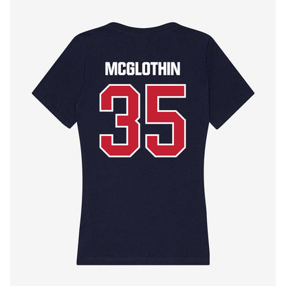 Richmond - NCAA Men's Basketball : Bryson McGlothin - Women's V-Neck T-Shirt-1