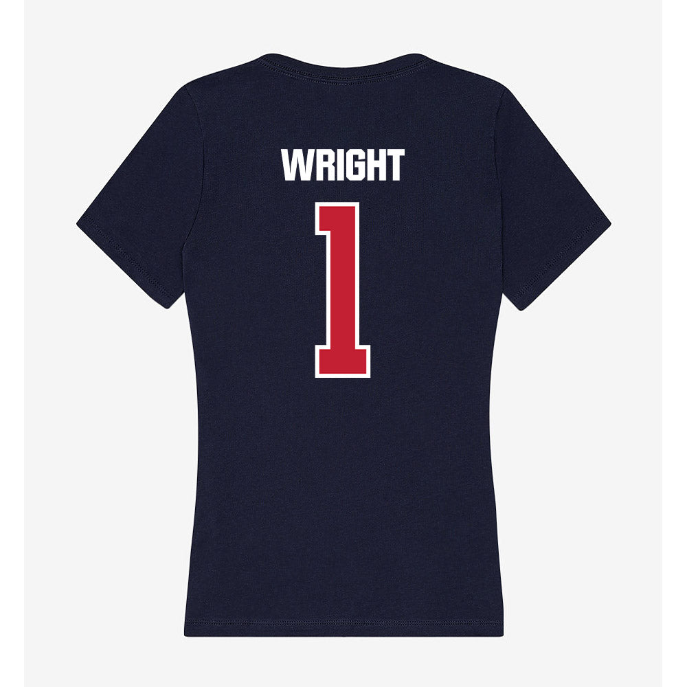 Richmond - NCAA Women's Basketball : Rayne Wright - Women's V-Neck T-Shirt-1