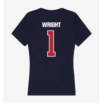 Richmond - NCAA Women's Basketball : Rayne Wright - Women's V-Neck T-Shirt-1
