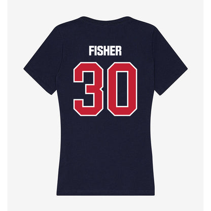 Richmond - NCAA Men's Lacrosse : John Fisher - Women's V-Neck T-Shirt-1