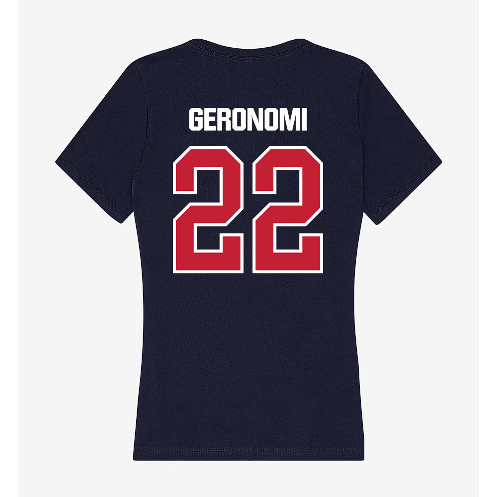 Richmond - NCAA Football : Devin Geronomi - Women's V-Neck T-Shirt-1