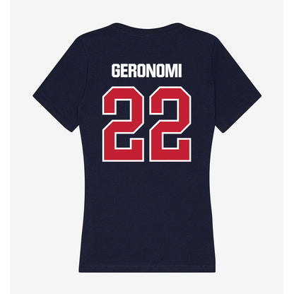 Richmond - NCAA Football : Devin Geronomi - Women's V-Neck T-Shirt-1