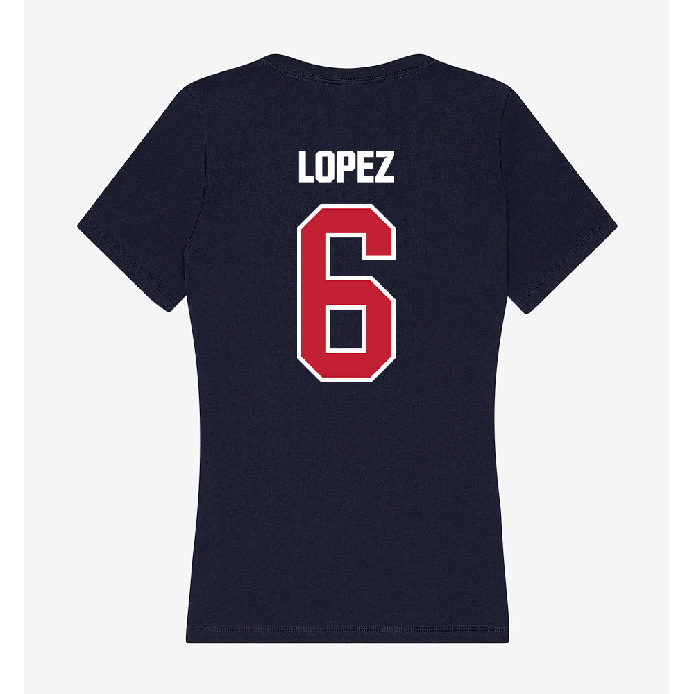 Richmond - NCAA Men's Basketball : Anthony Lopez - Women's V-Neck T-Shirt-1