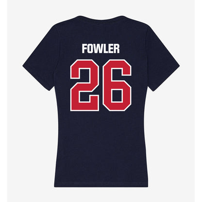 Richmond - NCAA Women's Soccer : Kira Fowler - Women's V-Neck T-Shirt-1