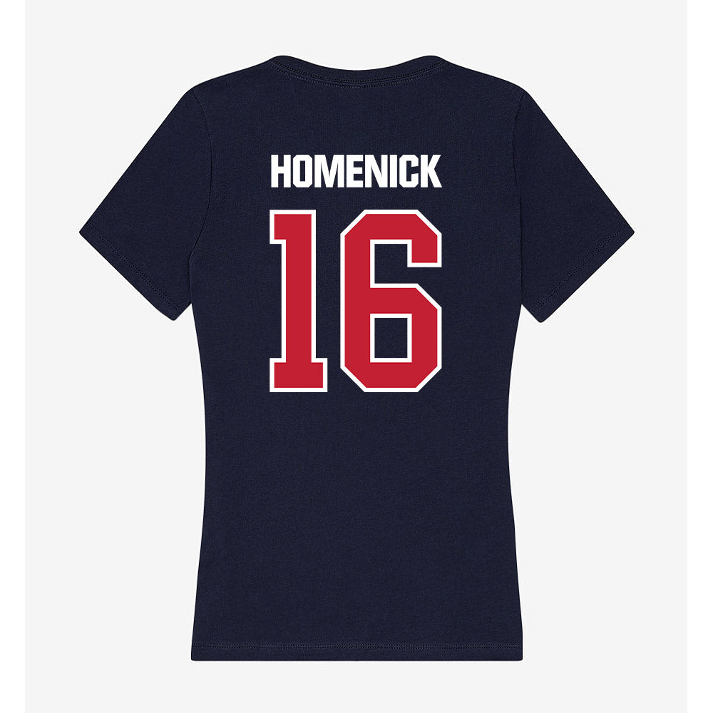 Richmond - NCAA Men's Basketball : Dylan Homenick - Women's V-Neck T-Shirt-1