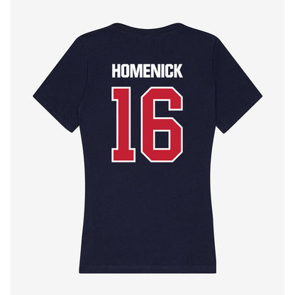 Richmond - NCAA Men's Basketball : Dylan Homenick - Women's V-Neck T-Shirt-1
