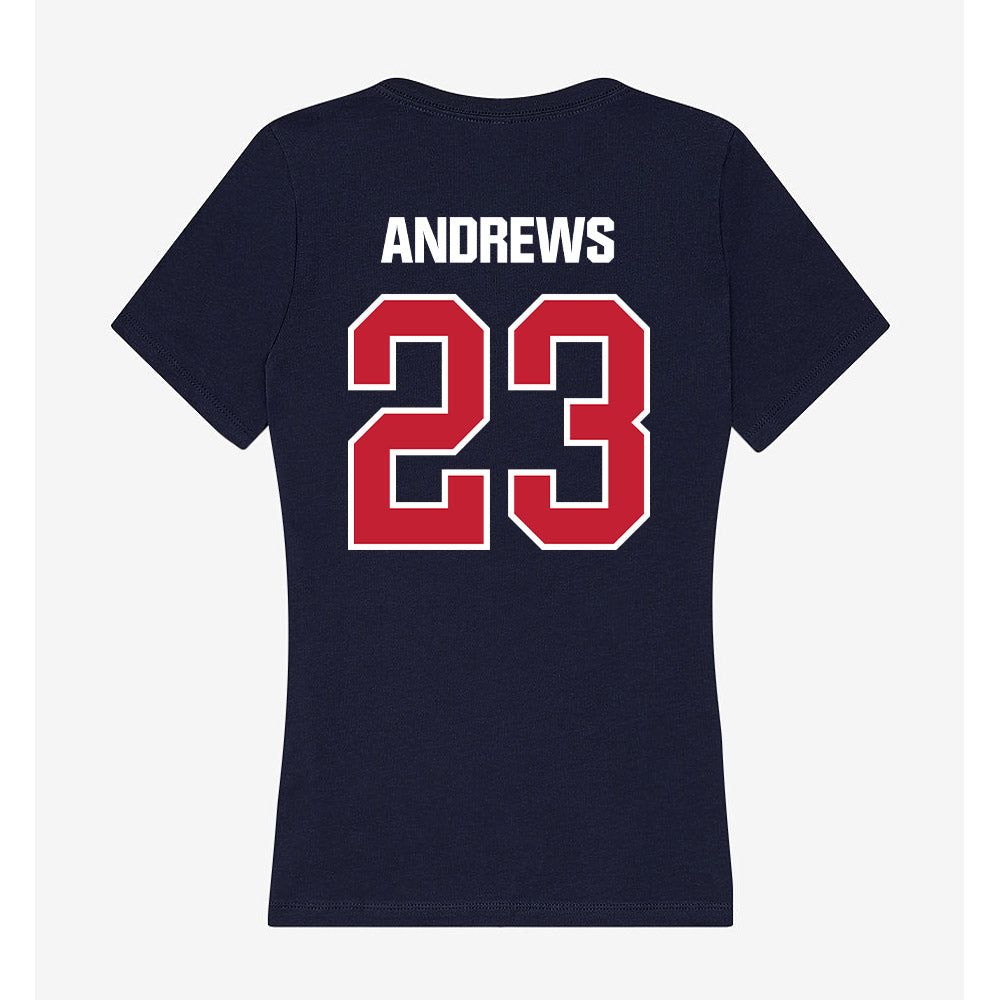 Richmond - NCAA Football : Niko Andrews - Women's V-Neck T-Shirt-1
