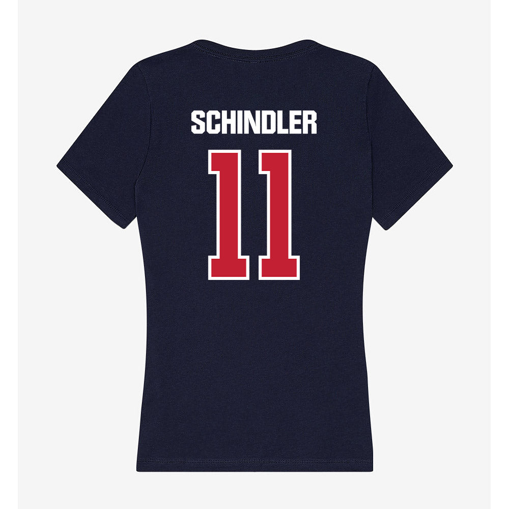 Richmond - NCAA Women's Basketball : Kate Schindler - Women's V-Neck T-Shirt-1