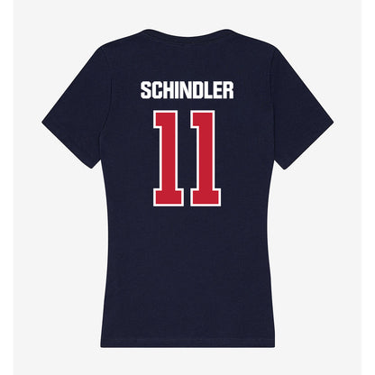 Richmond - NCAA Women's Basketball : Kate Schindler - Women's V-Neck T-Shirt-1