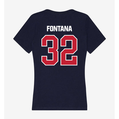 Richmond - NCAA Women's Basketball : Josie Fontana - Women's V-Neck T-Shirt-1