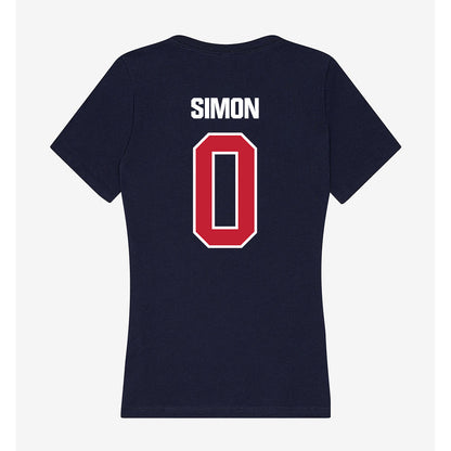 Richmond - NCAA Women's Basketball : Tierra Simon - Women's V-Neck T-Shirt-1