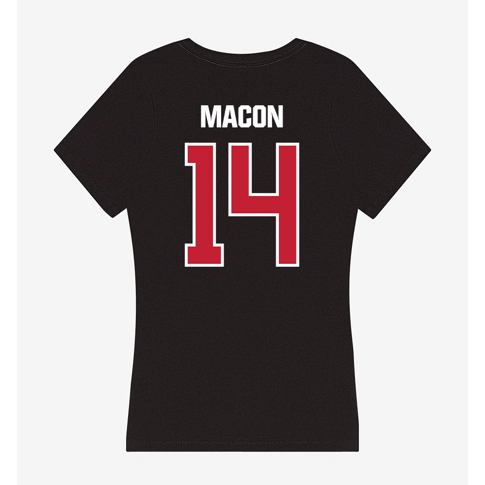 Northern Illinois - NCAA Football : Jalen Macon - Women's V-Neck T-Shirt-1