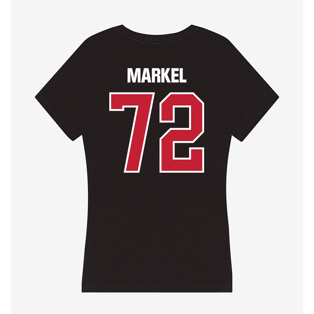 Northern Illinois - NCAA Football : Mason Markel - Women's V-Neck T-Shirt-1