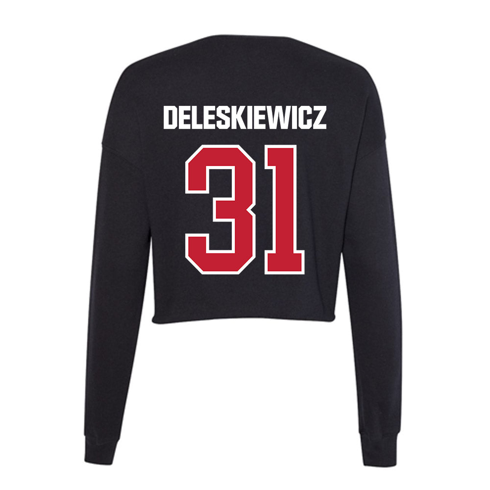 Northern Illinois - NCAA Baseball : Tyler Deleskiewicz - Women's Cropped Crew Fleece-1