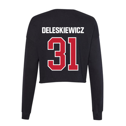 Northern Illinois - NCAA Baseball : Tyler Deleskiewicz - Women's Cropped Crew Fleece-1