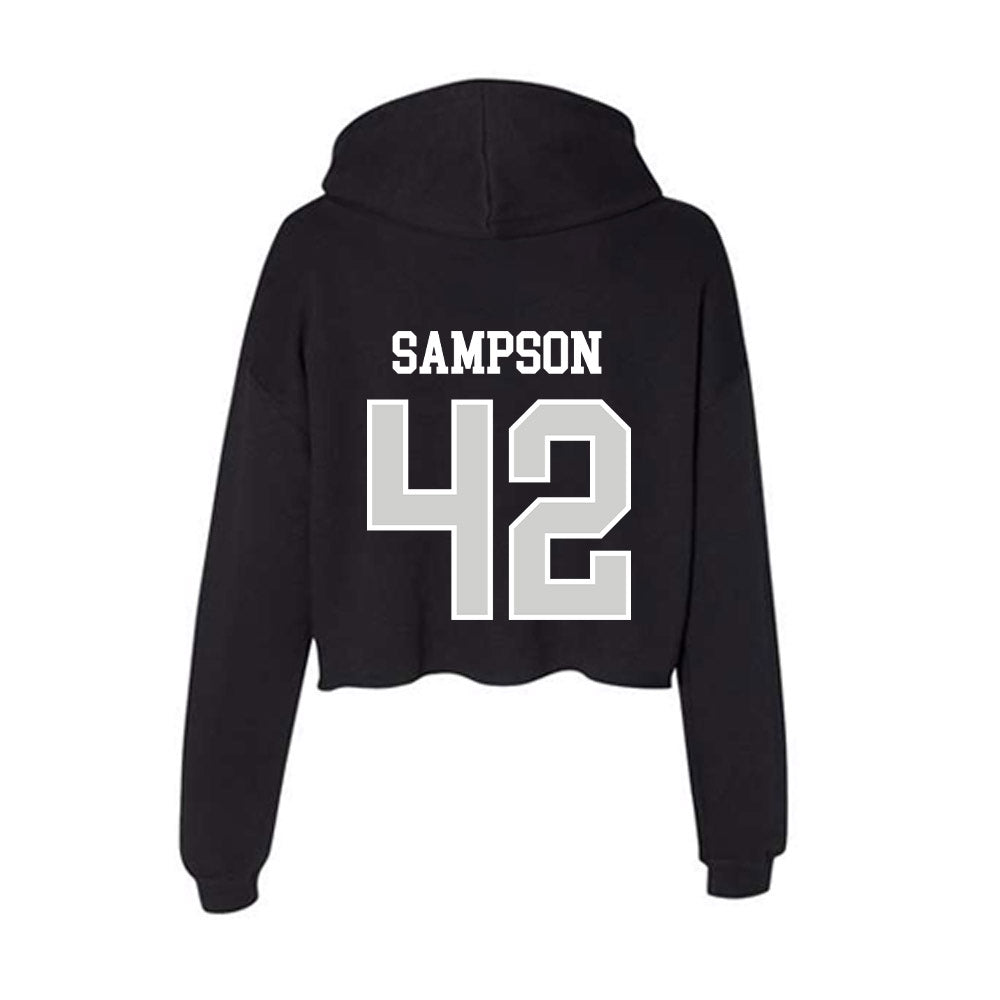 Indiana State - NCAA Football : Braxton Sampson - Women's Crop Fleece Hoodie-1