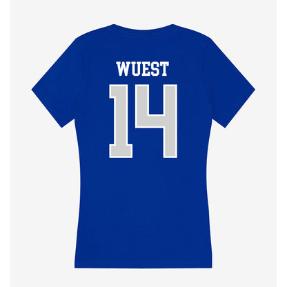 Indiana State - NCAA Football : BJ Wuest - Women's V-Neck T-Shirt-1