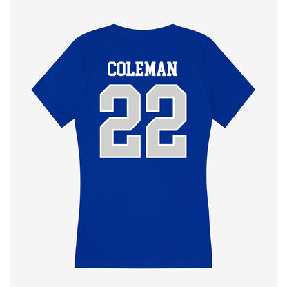 Indiana State - NCAA Football : Zachary Coleman - Women's V-Neck T-Shirt-1