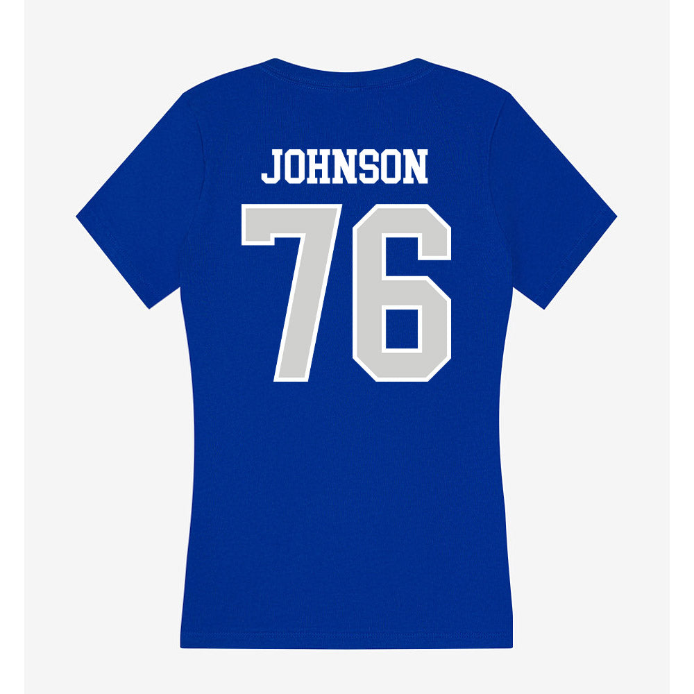 Indiana State - NCAA Football : Devion Johnson - Women's V-Neck T-Shirt-1