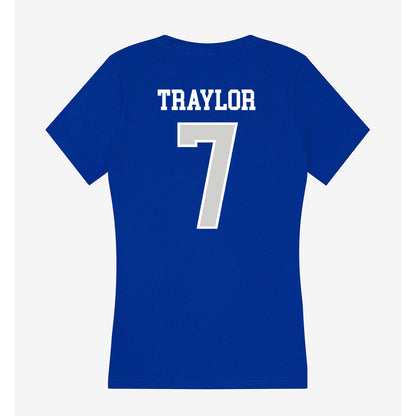 Indiana State - NCAA Football : Britten Traylor - Women's V-Neck T-Shirt-1